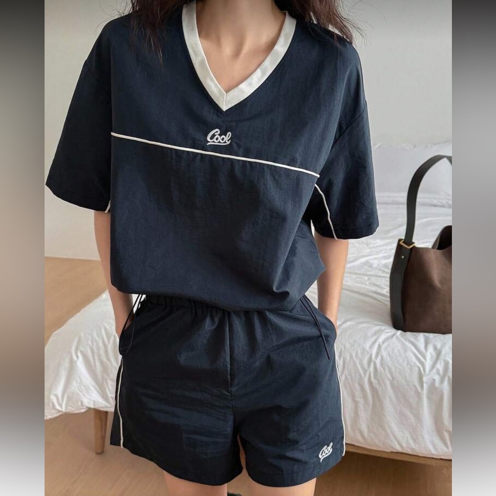 Navy Blue Active Short Set